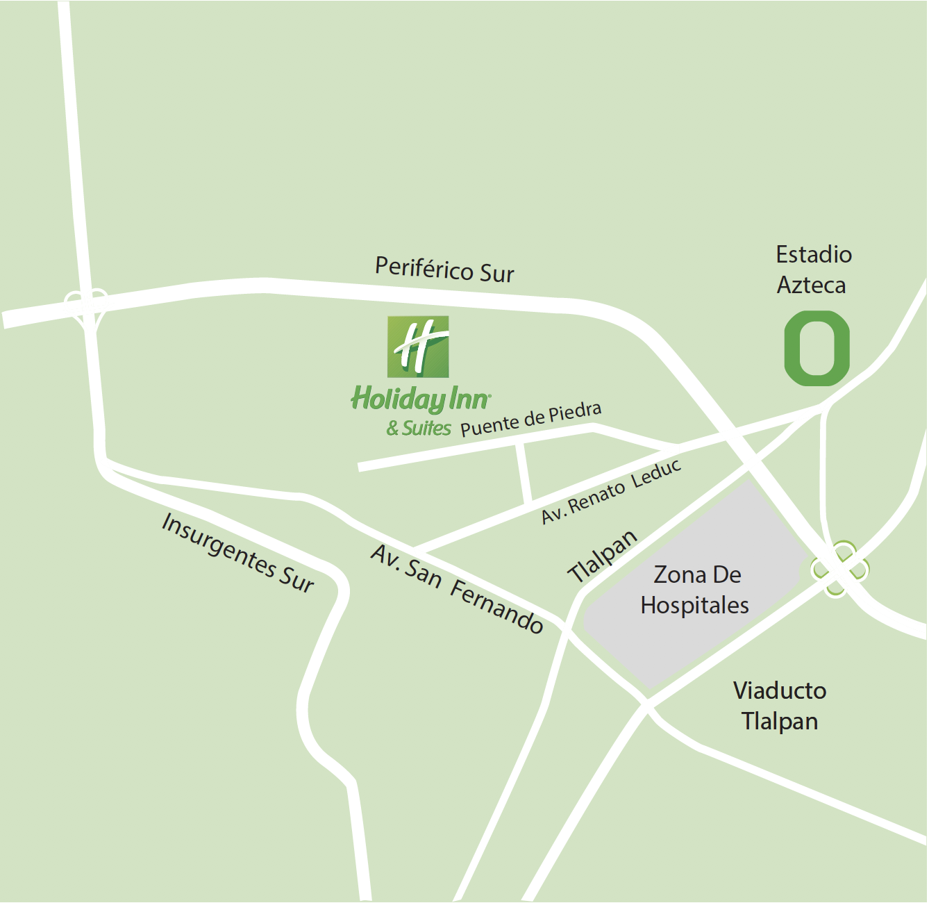 Ubicación Holiday Inn México Médica Sur